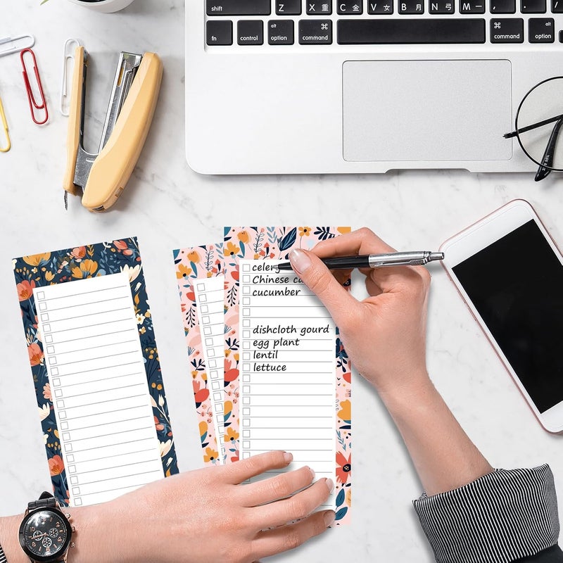 Koogel Magnetic Fridge Notepads, Floral Design, 4 Pack 200 Sheets Grocery List Notepad, 70g Premium Paper, Tear-Off Sheets, Perfect for Daily Schedules, Shopping Lists & Task Management, To-Do List - Image 4